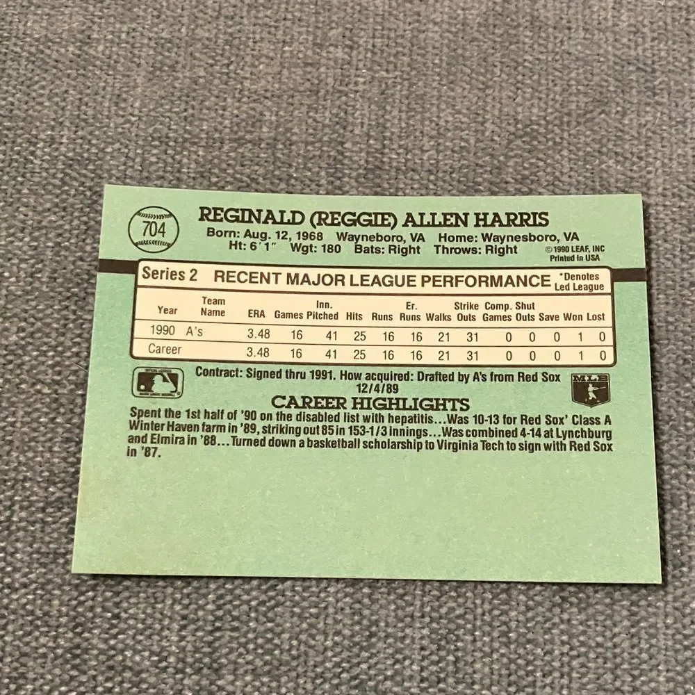 1991 Donruss Oakland A's Baseball Card Trading Card